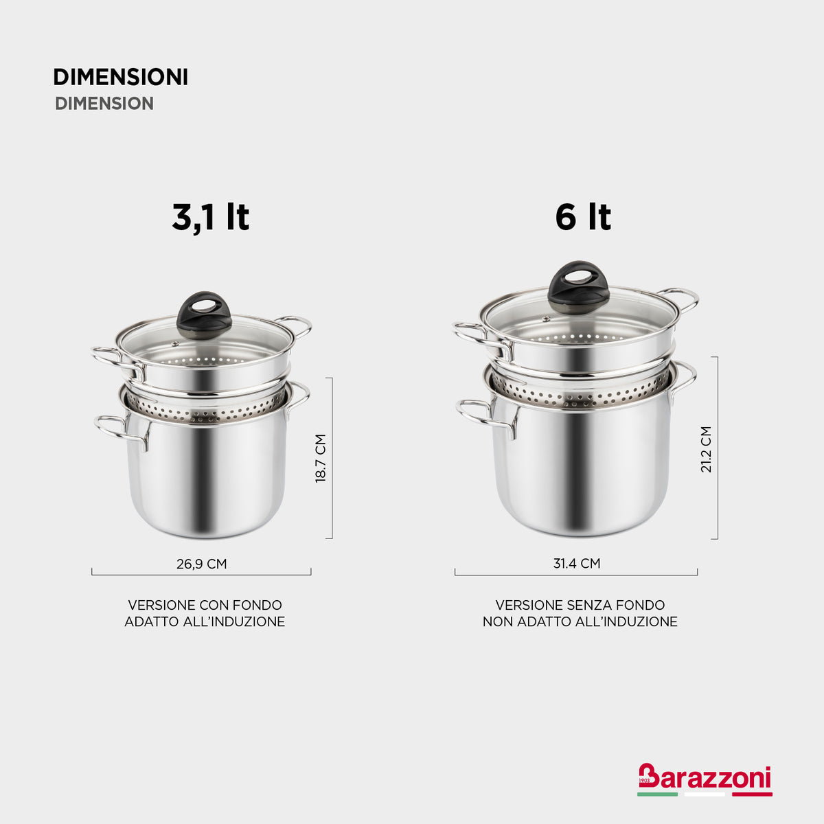 Spaghettiere con fondo termodiffusore