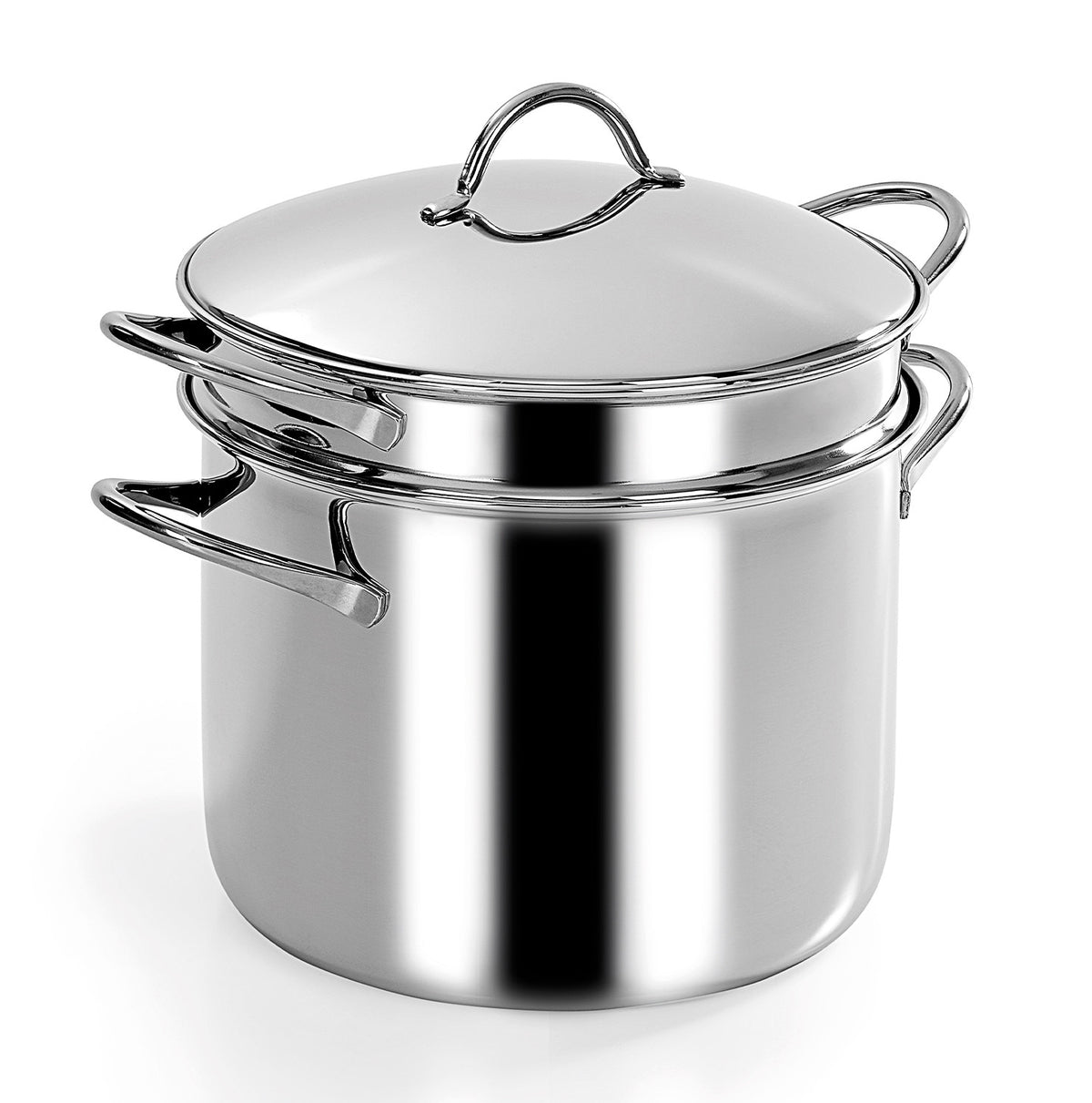 Bottomless pasta cooker with heat diffusion