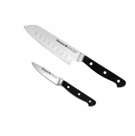 Acciaio inox - set coltello santoku+ spelucchino