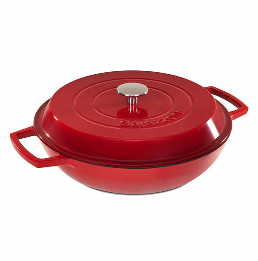 Tegame con coperchio - rosso laccato